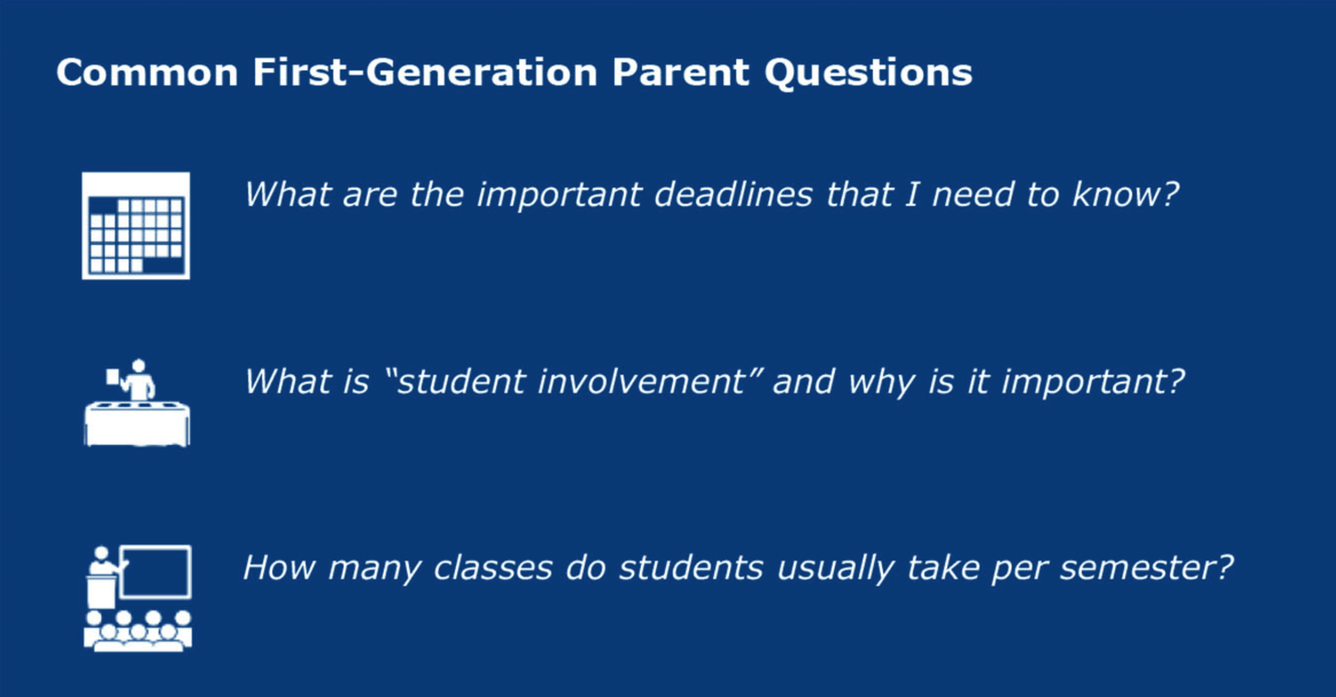 Common first-gen parent questions